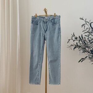 Good American Good Classic Jeans | Light Wash | Raw Hem | Size 10/30